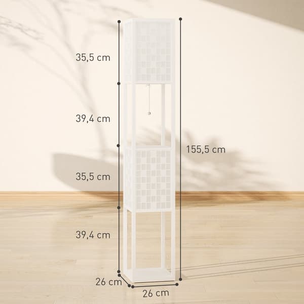 Golvlampa, B31-541V90WT, 26x26x155.5 cm, Vit