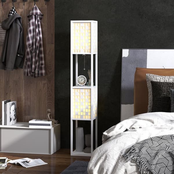 Golvlampa, B31-541V90WT, 26x26x155.5 cm, Vit