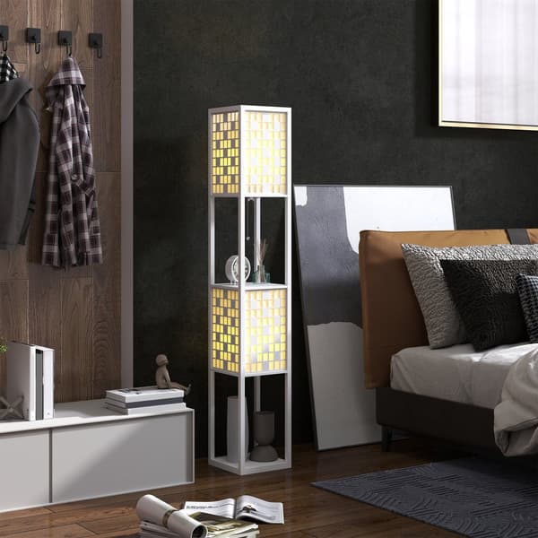 Golvlampa, B31-541V90WT, 26x26x155.5 cm, Vit