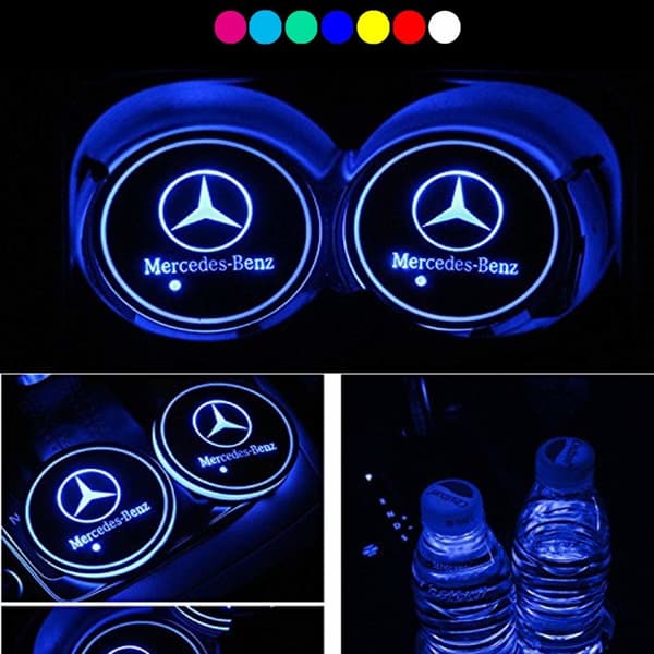 2X Mercedes logo Blybunnplate for kruseholdere