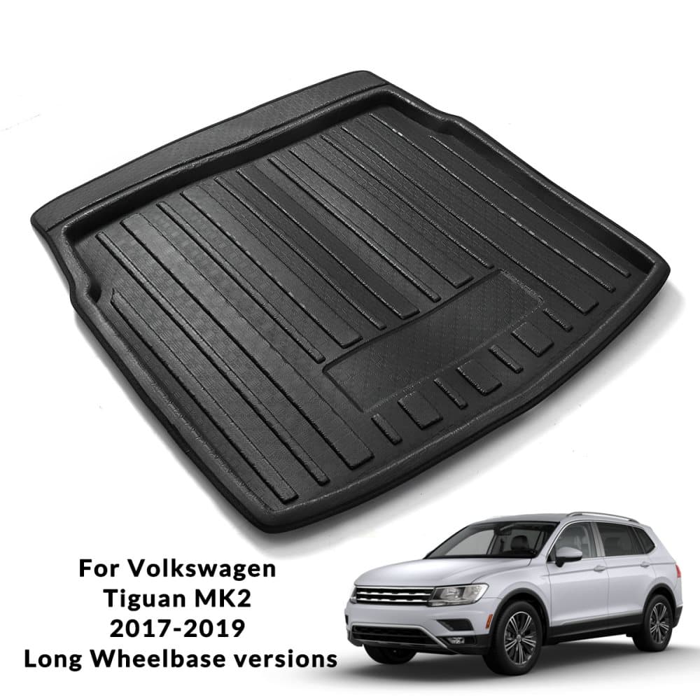 Bakre bagagerumsfoder lastgolvsbricka matta matta för Volkswagen Tiguan MK2 2017 2018 2019