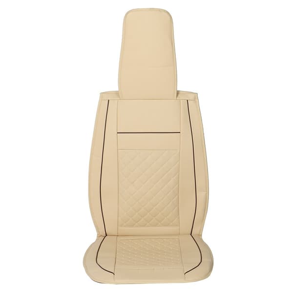 PU-nahkaiset auton istuinsuojat 5 kpl Ajoneuvon etu- ja takaistuimet Tyynynpäällinen, beige