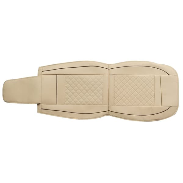 PU-nahkaiset auton istuinsuojat 5 kpl Ajoneuvon etu- ja takaistuimet Tyynynpäällinen, beige