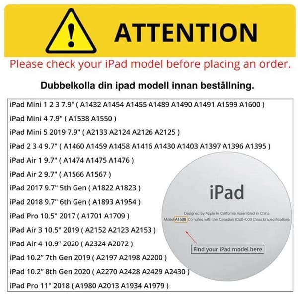 Ipad AIR 2 fodral - Svart Ipad Air 1/2 & Ipad 9,7 Gen5/Gen6