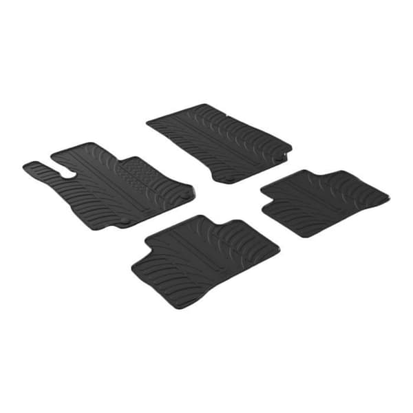 Biltapet - Gledring - Mercedes GLC X253 - Gummi - Set med 4 delar - monteringsklämmor