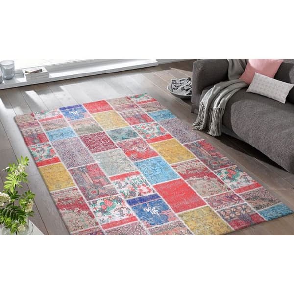 Teppe - TETRIS - 160x230 - Polyester 50% - Velour 50% - Halkbeskyttende og vaskbar
