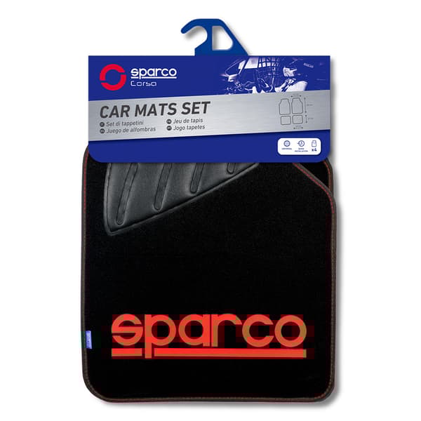 Automåttesæt Sparco - Stof - Rød