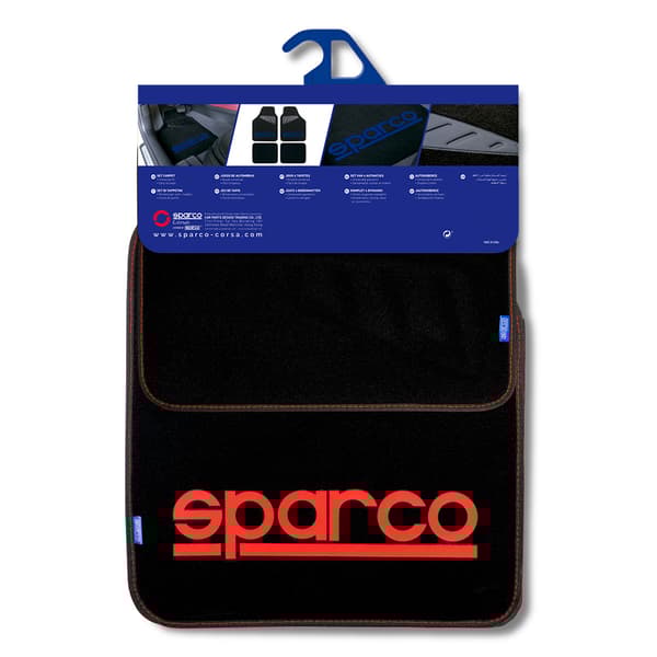 Automåttesæt Sparco - Stof - Rød