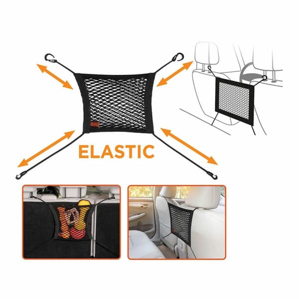 Bilopbevaringsnet Black & Decker Sort 30 x 28 cm