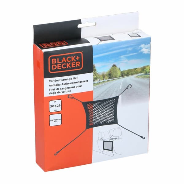 Bilopbevaringsnet Black & Decker Sort 30 x 28 cm