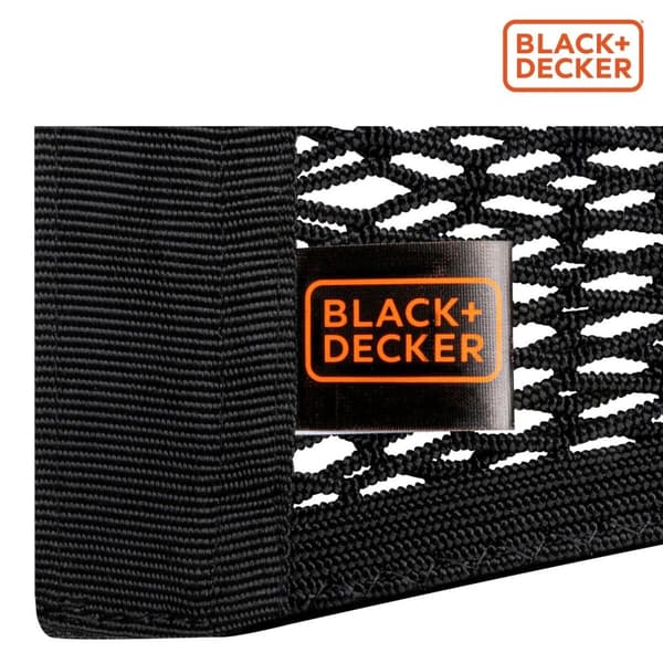 Bilopbevaringsnet Black & Decker Sort 40/50/60/80 x 25 cm 4 Dele