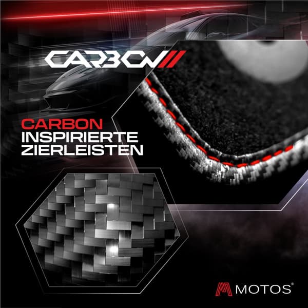 Personlige velourgulvmåtter Carbon Series designet til Toyota Aygo I 2005-2014