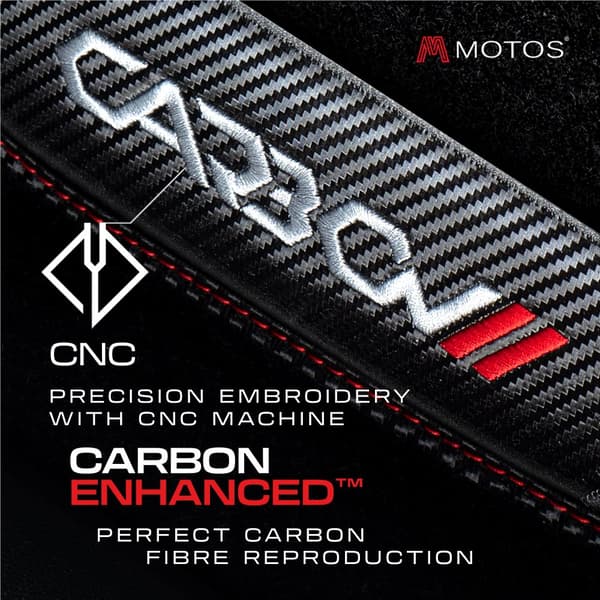 Henkilökohtaiset veluurilattiamatot Carbon Series, jotka on suunniteltu Toyota Corolla Verso I 2001-2007