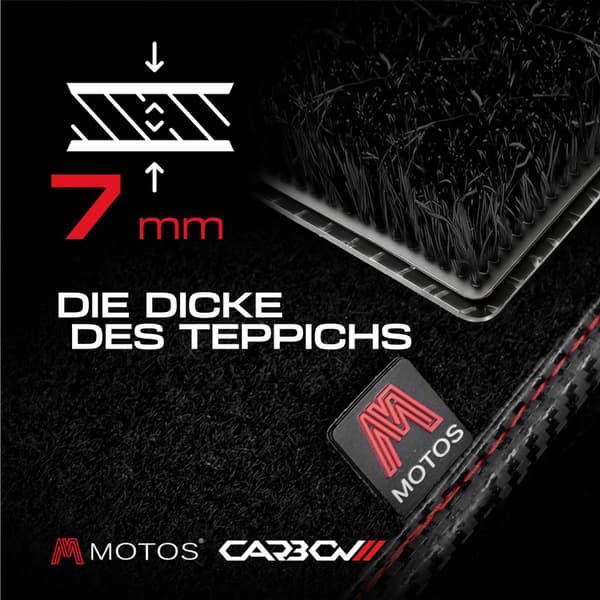 Henkilökohtaiset veluurilattiamatot Carbon Series, jotka on suunniteltu Toyota Corolla Verso I 2001-2007
