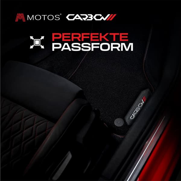 Personlige velourgulvmåtter Carbon Series designet til SEAT Alhambra I 1996-2010 7 passagerer