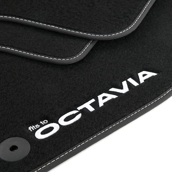 Personlige gulvmåtter i velour designet til Skoda Octavia I 1996-2004 2 dyvler til fastgørelse