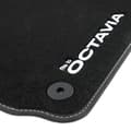 Miniatyrbillede 6 af 7: Personlige gulvmåtter i velour designet til Skoda Octavia II 2008-2012 efter ansigtsløftning, 4 plug-in-fastgørelseselementer