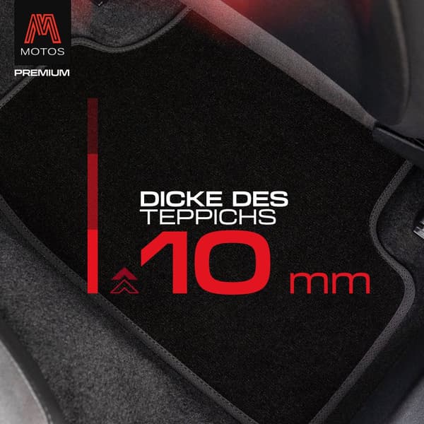 Personlige gulvmåtter i velour designet til Citroen C-Zero 2010-2020