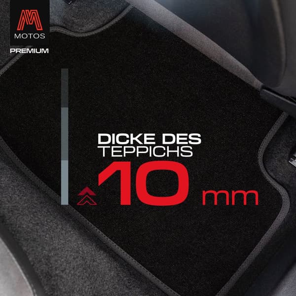 Personlige gulvmåtter i velour designet til Citroen C5 II 2008-2017