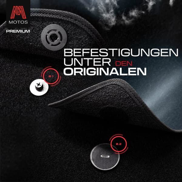 Personlige gulvmåtter i velour designet til Jaguar XF I (X250) 2008-2015 2WD