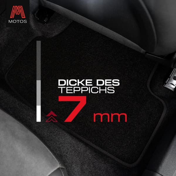 Personlige gulvmåtter i velour designet til Nissan Micra III 2003-2011