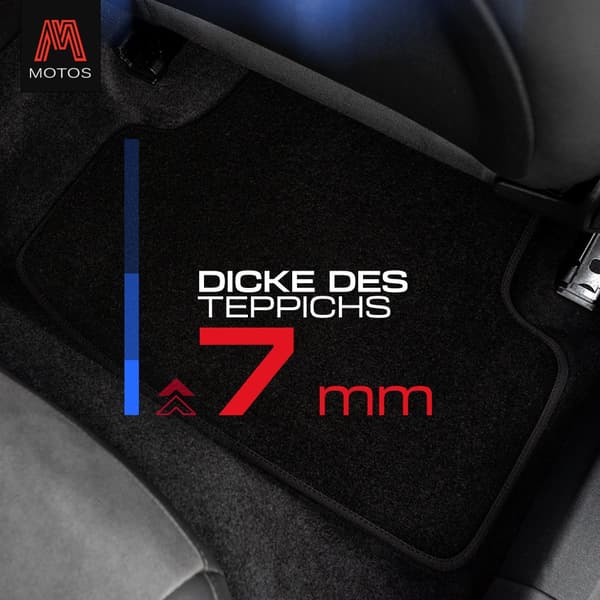 Personlige gulvmåtter i velour designet til Citroen C4 II 2010-2018