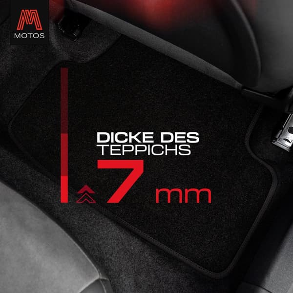 Personlige gulvmåtter i velour designet til Peugeot 108 fra 2014
