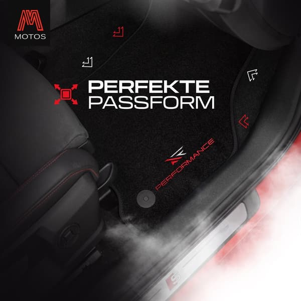 Personlige gulvmatter i velour designet til Opel Meriva A 2002-2010 4 plug-in-fastgorelseselementer
