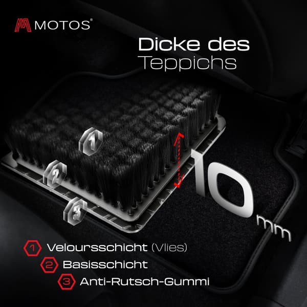 Premium velour-bilmåtter designet til Toyota Yaris III 2011-2020