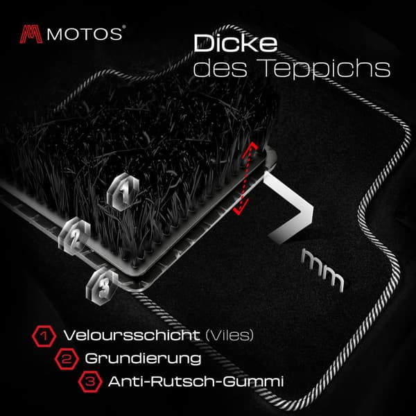 Velours standard førermåtte 1-stykke beregnet til Citroen C-Zero 2010-2020