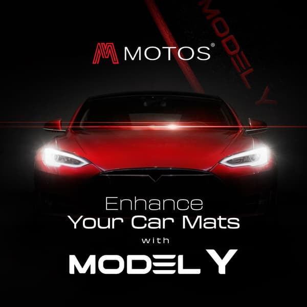 Personlige gulvmåtter i velour designet til Tesla Model Y fra 2020