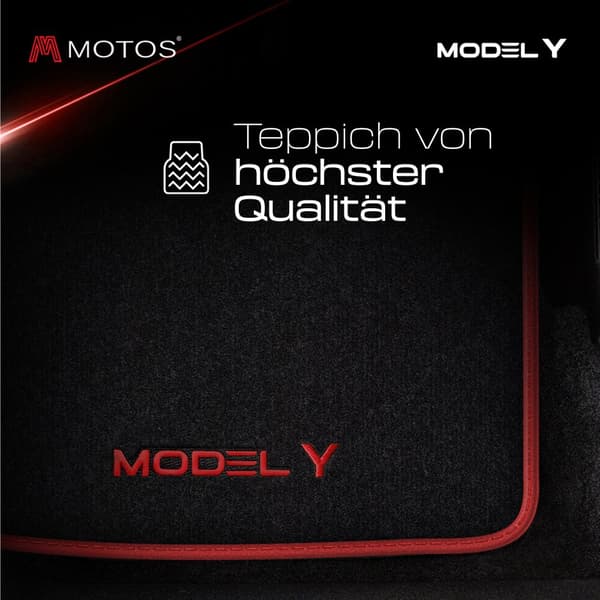Personlige gulvmåtter i velour designet til Tesla Model Y fra 2020
