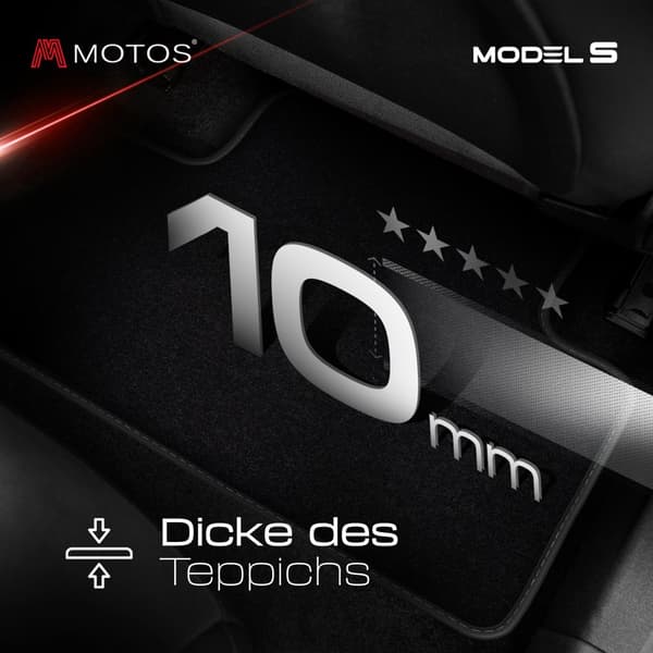 Personliga golvmattor i velour avsedd för Tesla Model S från 2012