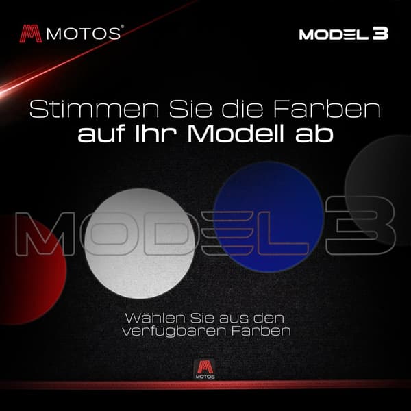 Personlige gulvmåtter i velour designet til Tesla Model 3 fra 2017 med bagagerumsmåtte foran