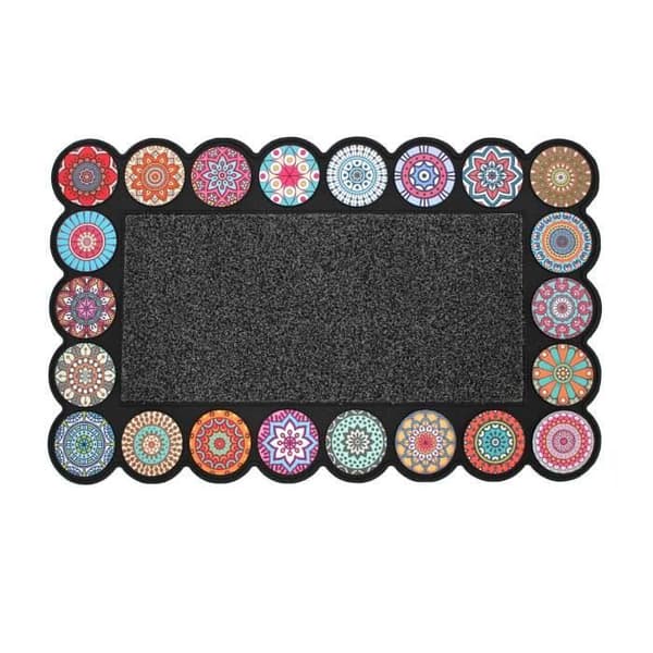 Adunivers -REKTANGEL MATTA 45 x 75 CM RELIEF PVC ROSACOLOR-TOPP: 100 % POLYERAD UNDER: 100 % INGÅNGSMATTA