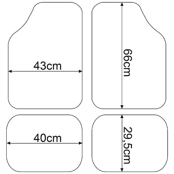 Rootz Universal lattiamattosarja - Ajoneuvon suoja - Mattomatot - Vettä hylkivä - 43cm x 66cm, 41cm x 30cm - PP-kangas