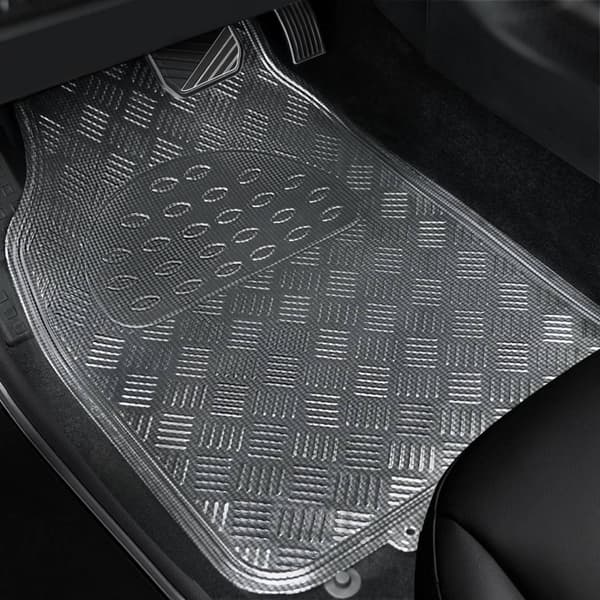 Rootz Universal gulvmåttesæt til biler - PVC bilmåtter - Vandtæt - Alle årstider - 69 cm x 45 cm/42 cm x 45 cm - Skridsikker - Mudderafvisende