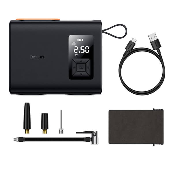 Baseus Mega EnergyPump Series bærbar kompressor, 6000 mAh med lommelygte