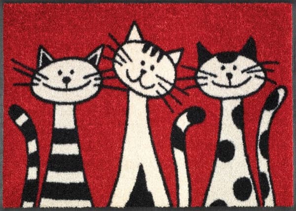 Matta - Tre katter - 50x75cm - Tvätta & torka - 100 % polyamid - Halkfri