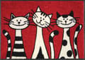 Miniatyrbild 4 av 4: Matta - Tre katter - 50x75cm - Tvätta &amp; torka - 100 % polyamid - Halkfri