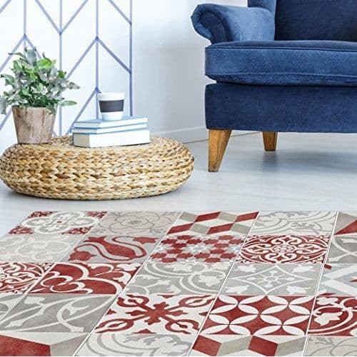 Viniliko Tapis Antique, Vinyle, Rouge, 100 x 133 x 3 cm 30674