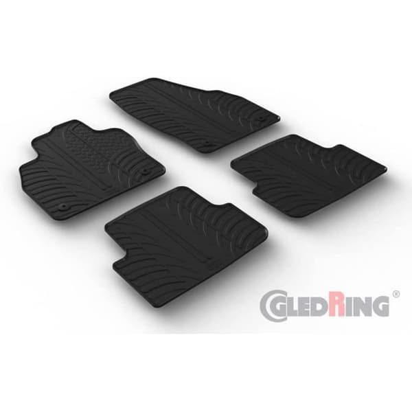 Gledring Set Gummi Matta Kompatibel med Volkswagen Taigo 2021- (T Profil 4-delar + Montering Clips)