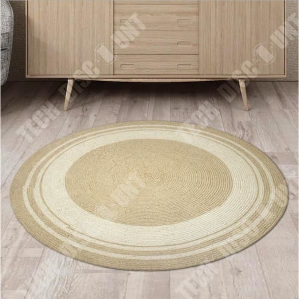 TD® Handhalmvävd rund matta av naturlig jute