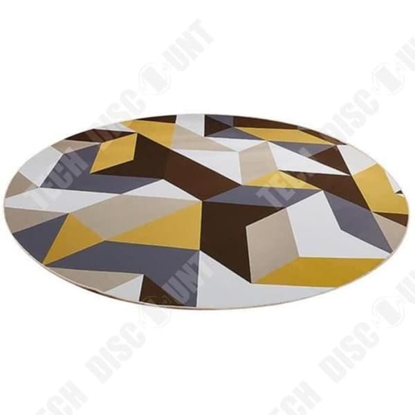 TD® 3D runt sovrum soffbord golvmatta modern minimalistisk dekorativ nätgolvmatta röd tryck halkfri matta