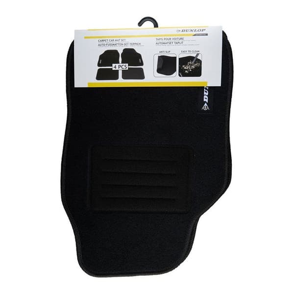 Bilmattor - Dunlop - Set om 4 - Svart - Universal - 650x420mm