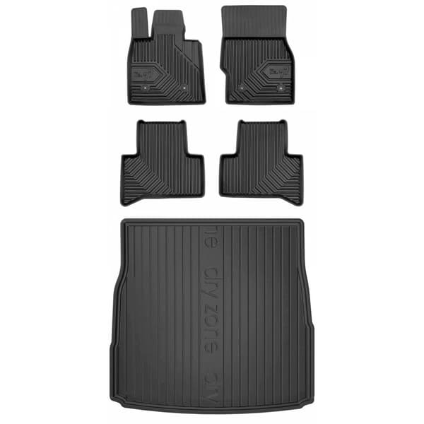 Sæt med gummigulvmåtter og bagagerumsmåtter til Alfa Romeo Stelvio fra 2016 uden subwoofer