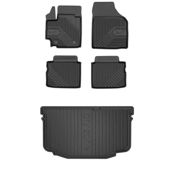 Set med gummigolvmattor och bagagerumsmattor för Suzuki Celerio från 2014 Hatchback