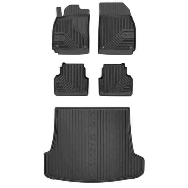 Sæt med gummigulvmåtter og bagagerumsmåtter til Saab 9-3 II 2002-2011 Stationcar