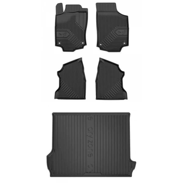 Set med gummigolvmattor och bagagerumsmattor för Opel Combo C 2001-2011