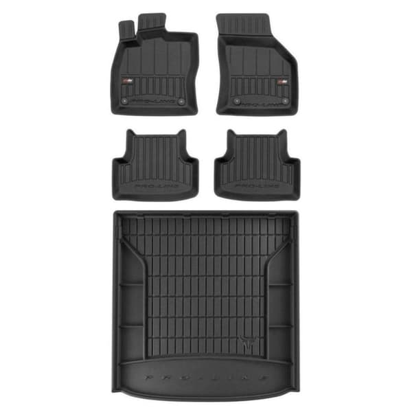 Set med gummigolvmattor och bagagerumsmattor för Volkswagen Golf VII 2012-2020 Kombi, övre lastutrymmets golv